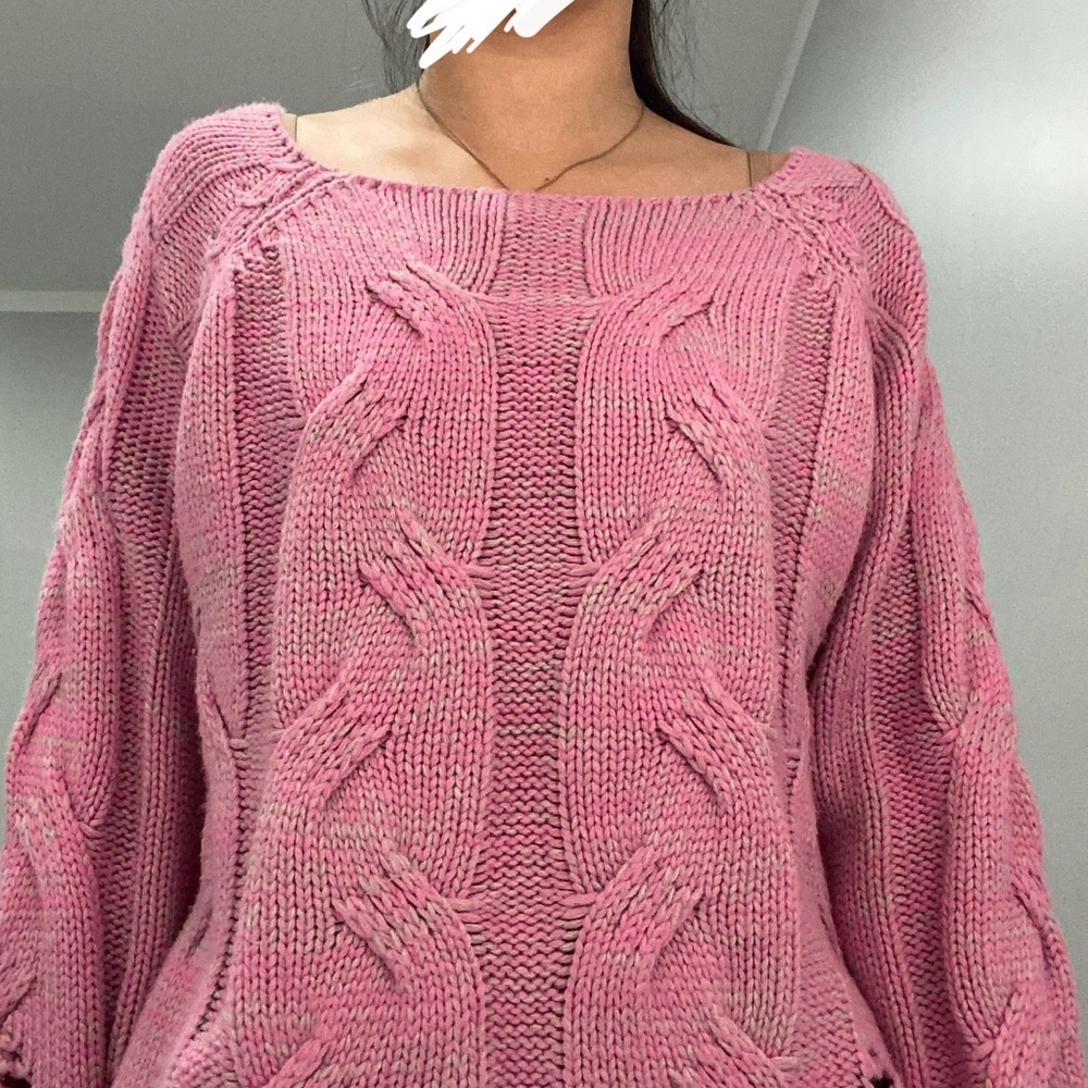 Pink Cable Knit Sweater